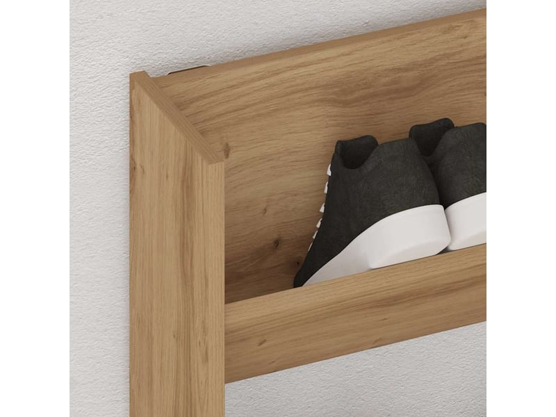  Meuble à chaussure, armoire à chaussures murale chêne artisanal bois d'ingénierie shl6958  - Conforama C