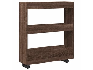 Chariot de rangement étroit pour bureau 3 niveaux chêne marron shl57717