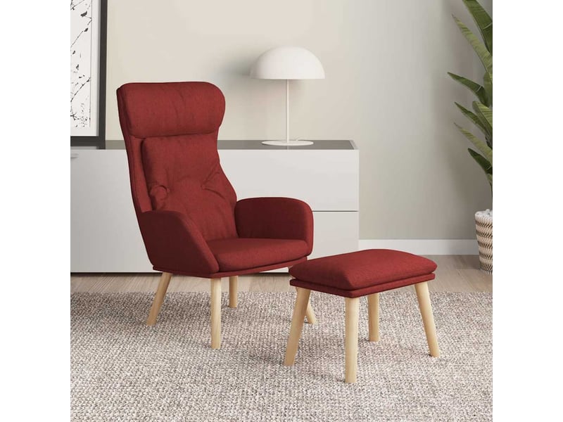 Vidaxl chaise de relaxation avec repose-pied rouge bordeaux tissu - Conforama B