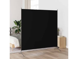 Cloison de séparation - paravent noir 175x180 cm tissu