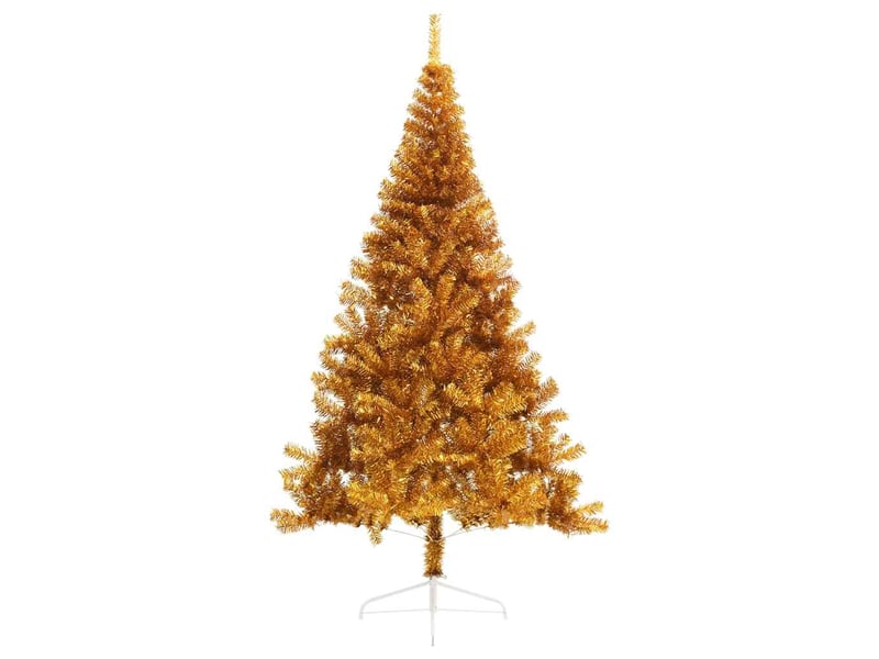  Demi sapin de noël, arbre de noël artificiel avec support doré 240 cm pet  - Conforama C