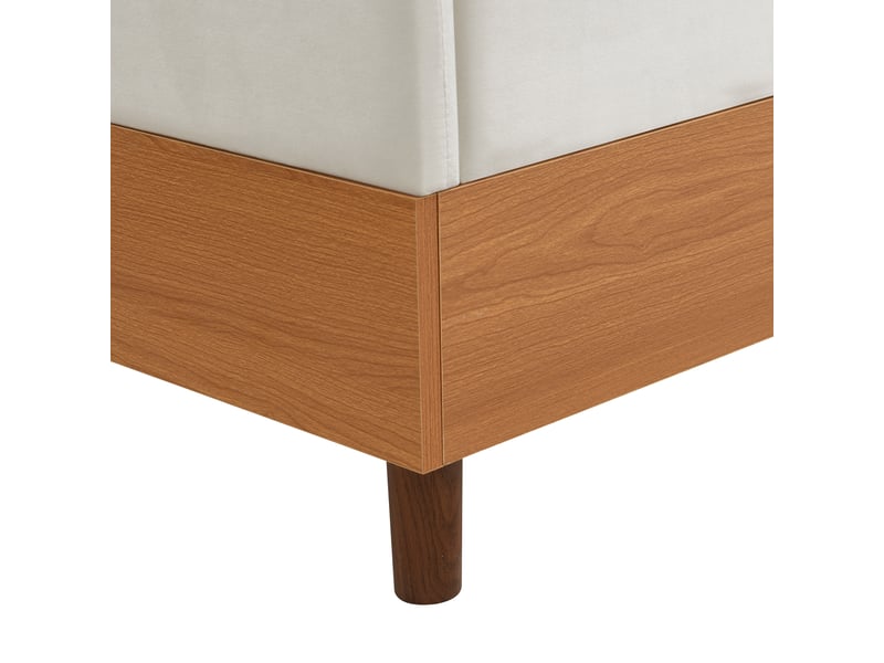  Lit banquette 90 x 200 cm en velours avec 2 poches - blanc et naturel C-CRAFTLINK - Conforama D
