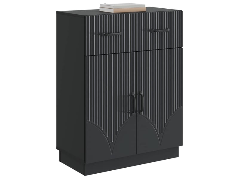  Buffet - bahut - meuble de rangement avec tiroir noir 66 x 34,5 x 87 cm bois d'ingénierie  - Conforama C