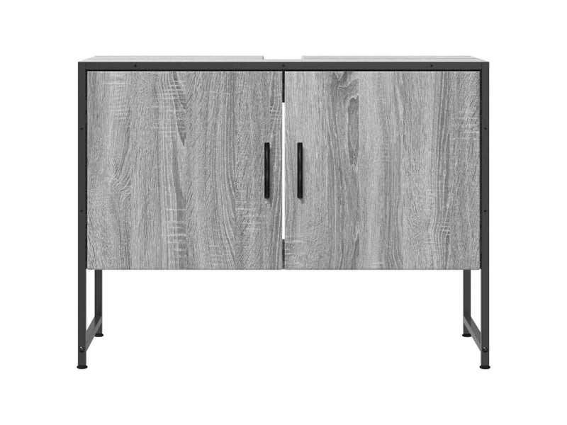  Armoire lavabo salle de bain, meuble de rangement sonoma gris bois d'ingénierie  - Conforama D