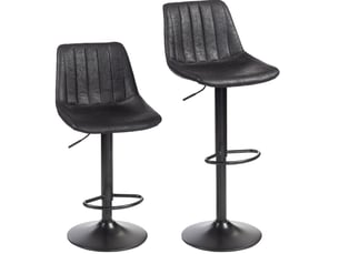 tabouret de bar assise réglable en hauteur <strong>BEAOK</strong> - noir hauteur d'assise 59 cm vendu Par paire