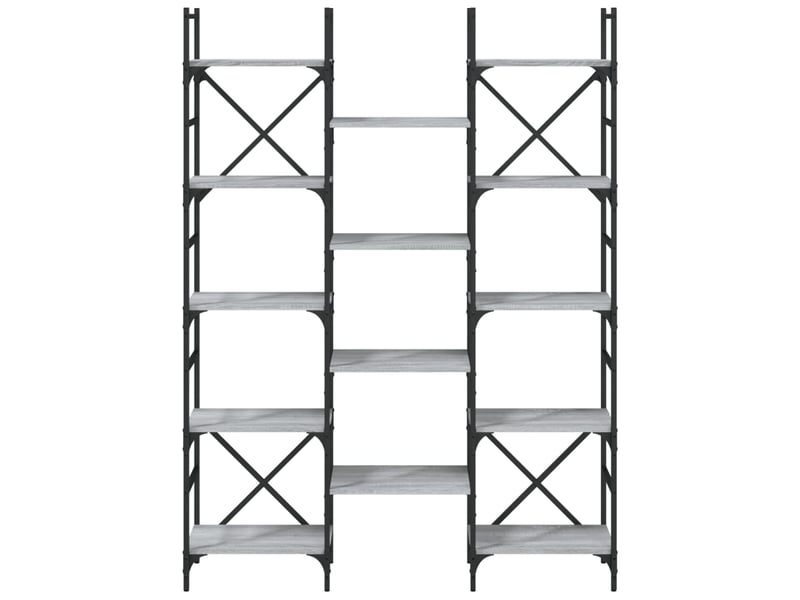  Bibliothèque, meuble de rangement salon sonoma gris 127,5x28,5x172,5 cm bois d'ingénierie  - Conforama E