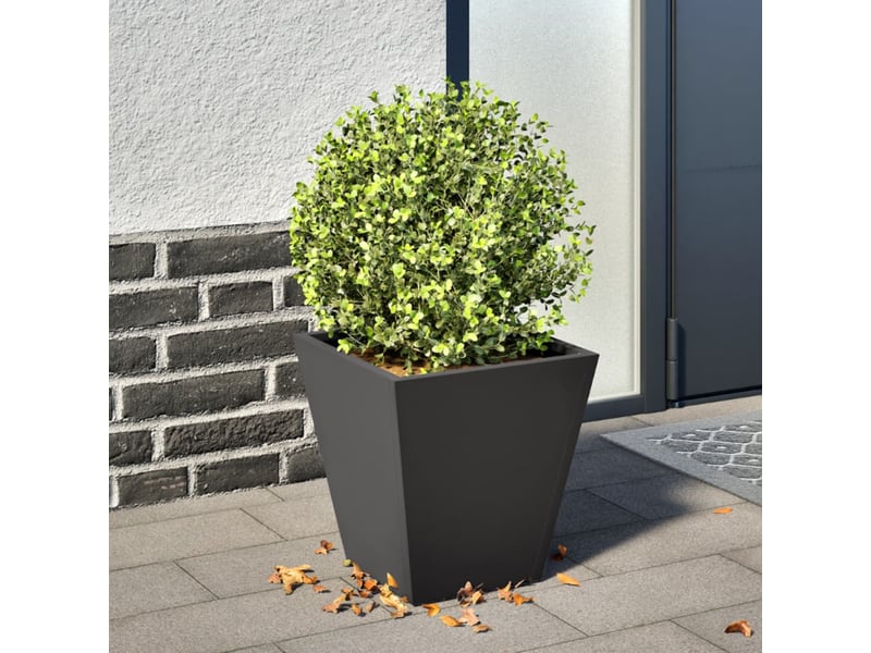 Jardinière - bac à fleurs noir 30x30x30 cm acier - Conforama B