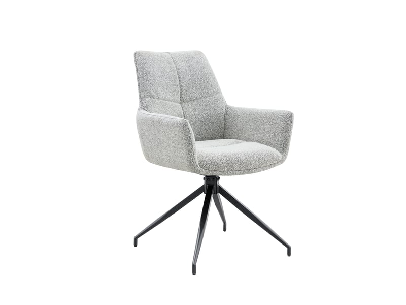  Lot de 2 chaises de salle à manger pivotantes à 360° en tissu gris clair W3658P391042 - Conforama B