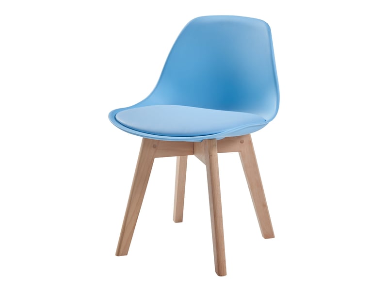  Set de 2 chaises pour enfants rembourré en similicuir pu plastique hêtre bleu ciel 03_0010574  - Conforama B