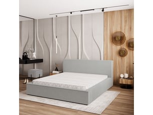 Lit coffre 160x200 cm <strong>MASSENO</strong> <strong></strong> coloris gris