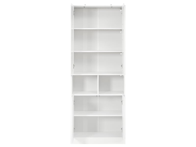 Armoire haute 4 portes led pilotée par application - lpospi - étagère réglable mdf blanc 70 × 35 × 180 cm - Conforama A