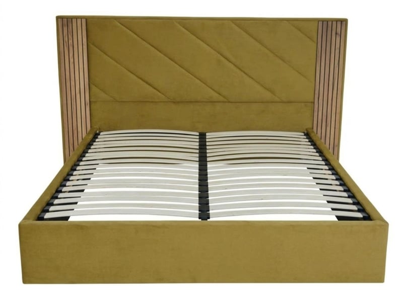  Bobochic lit coffre diana tissu velours lisse vert 160x200 DIANA - Conforama C