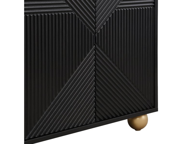  Buffet, 120 x 35 x 71,5 cm, 4 portes et étagères intérieures réglables, noir  - Conforama E