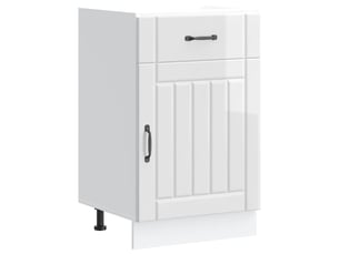 Meuble de rangement, armoire de cuisine lucca blanc brillant bois ingénierie shl5220