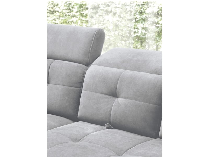  Canapé d'angle gris 5 places angle gauche couchage 128x225cm inferno  - Conforama C
