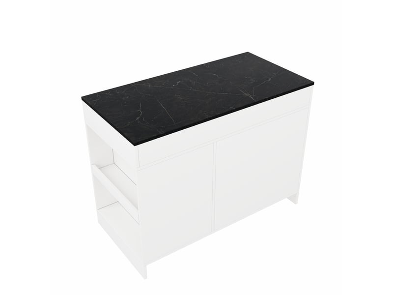 Îlot de cuisine 120x60x90 cm 3 tiroirs mdf blanc  - Conforama D