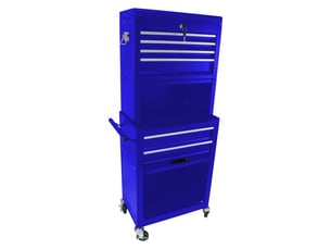 Armoire à outils sur roues - 6 tiroirs - roues universelles - verrouillable - panneau suspendu - acier