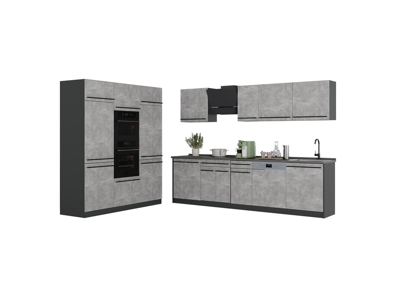  Vicco cuisine, bétonanthracite, 180cm sans plan de travail  - Conforama E