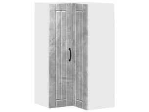 Meuble mural de cuisine, armoire d'angle cuisine lucca gris béton 57x57x100cm