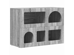 Buffet - bahut - meuble de rangement elst gris sonoma 80,5 x 35 x 59 cm bois d'ingénierie