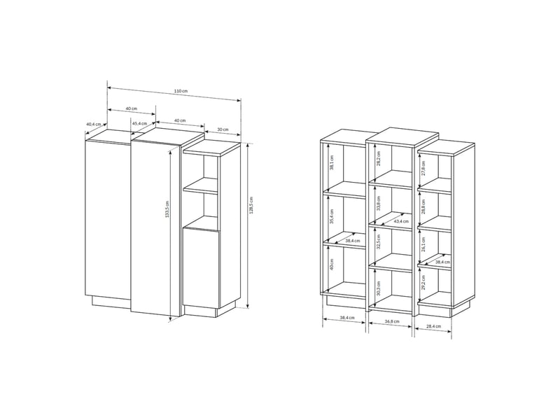  Crédence gasima, enfilade 8 étagères, 100x45x134h cm blanc Gasima - Conforama C