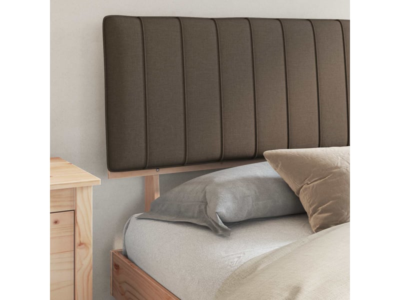  Lit double- lit adulte -  cadre de lit avec tête de lit rembourrée taupe 180 x 200 cm  - Conforama B