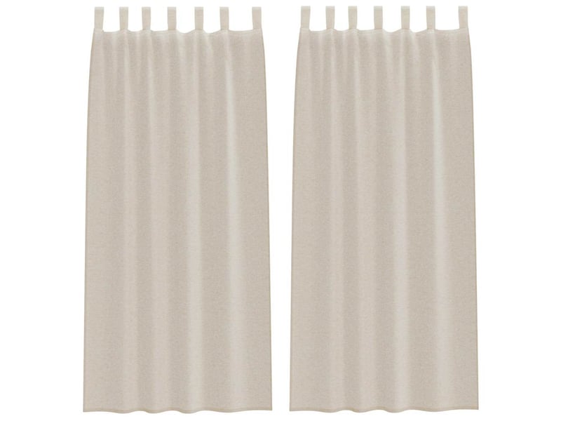  Lot de 2 rideaux en voile, voilage couleur sable 260 x 140 cm polyester cf43892  - Conforama A