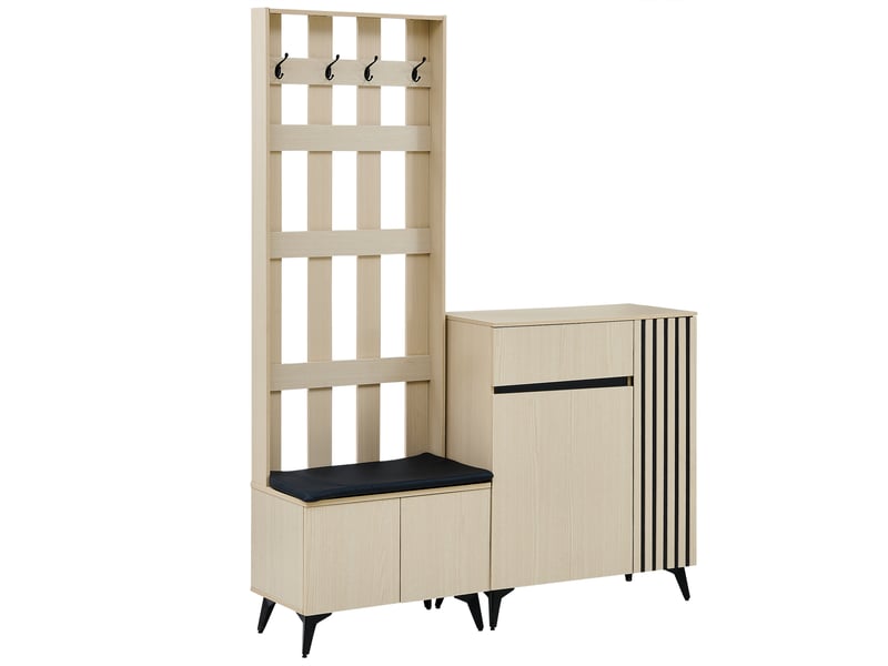  Vestiaire d'entrée avec banc et meuble à chaussures en mdf coloris bois GL3627N-1 - Conforama B