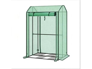 Serre de balcon 100 x 83 x 150 cm – verte – porte enroulable, 6 aérations et structure en acier