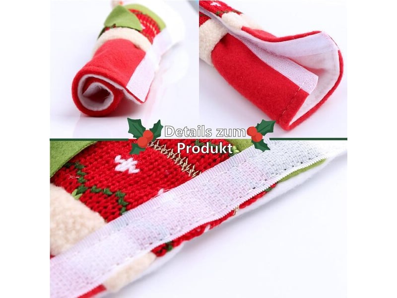  Ensemble de 3 housses décoratives pour poignées de réfrigérateur, gants du père noël pour décoration de noël et du nouvel an  - Conforama A