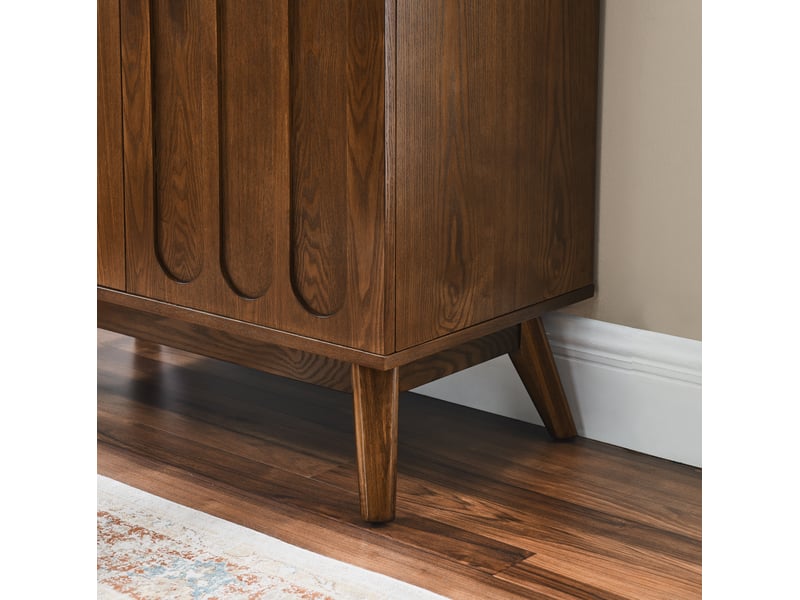  Buffet vintage en mdf et bois massif avec pieds, portes rainurées et étagères réglables 4071258409019 - Conforama E