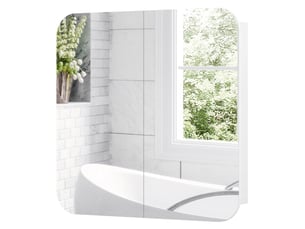 Armoire de toilette, armoire murale salle de bain avec miroir mdf blanc 68x13x66cm