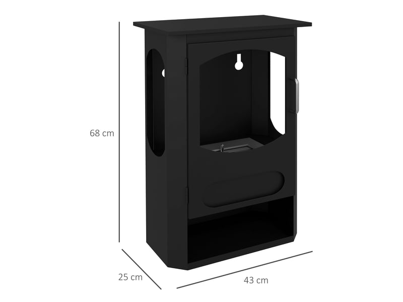  Cheminée bioéthanol autoportante, brûleur 1,2 l, autonomie de 3 heures, surface chauffée de 20 à 25 m², noire  - Conforama C