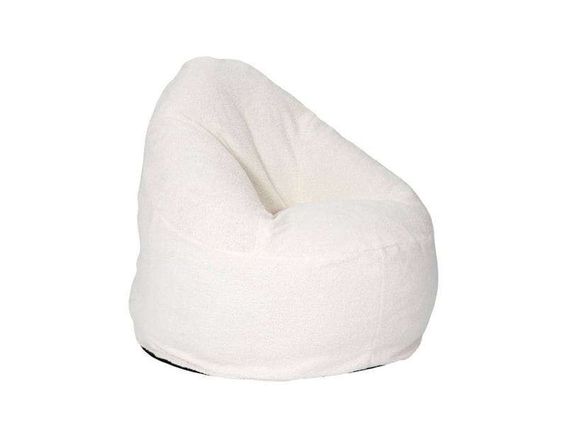  Chauffeuse poire en mousse et tissu bouclette blanc - angie ANGIE - Conforama A