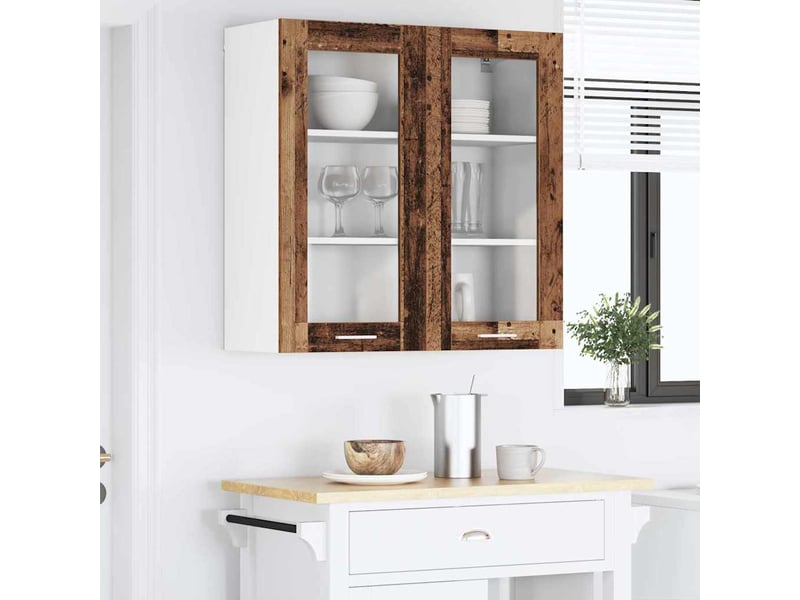 Meuble de rangement, armoire suspendue bois ancien 80x31x80cm bois d'ingénierie shl8265  - Conforama D