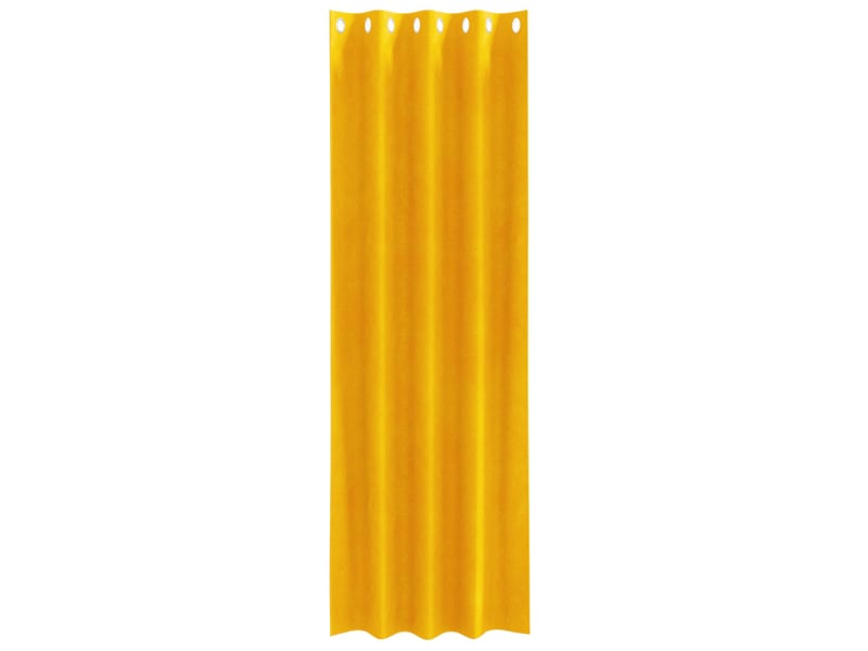 Lot de 2 rideaux, rideaux de fenêtre jaune moutarde 140 x 260 cm velours cf44088 - Conforama D