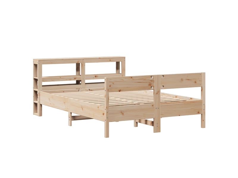  Lit double- lit adulte -  cadre de lit sans matelas 120x200 cm bois de pin massif  - Conforama B