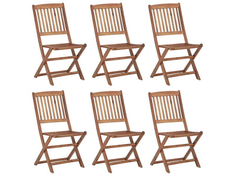 Lot de 6 chaises de jardin pliables avec coussins bois d'acacia shl8237 - Conforama B