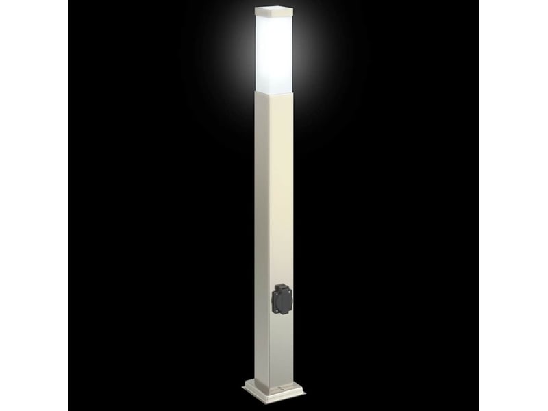  Lot de 3 borne lumineuse avec sortie 80 cm acier inoxydable ip44 shl90150  - Conforama E