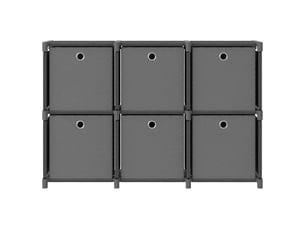 Étagère d'affichage 6 cubes et boîtes gris 103x30x72,5 cm tissu