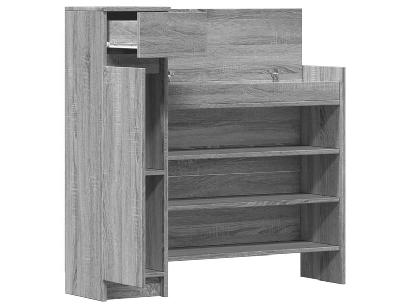  Meuble à chaussure, armoire à chaussures sonoma gris bois d'ingénierie  - Conforama E