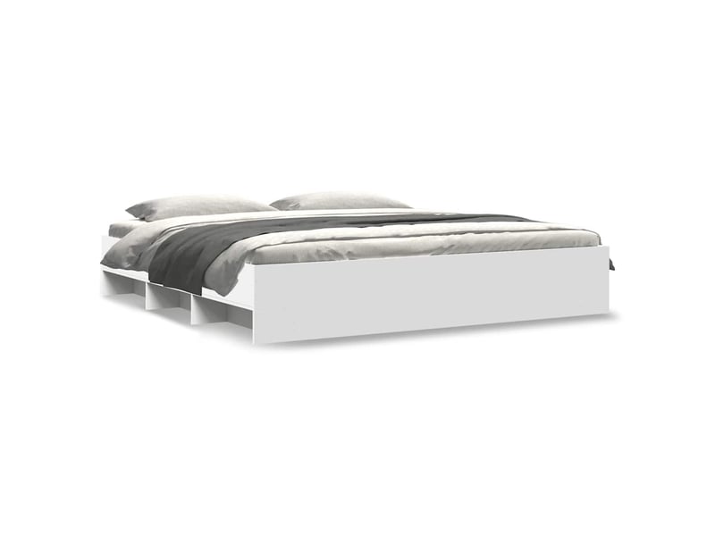 Lit double- lit adulte - cadre de lit sans matelas blanc 200x200 cm bois d'ingénierie - Conforama A