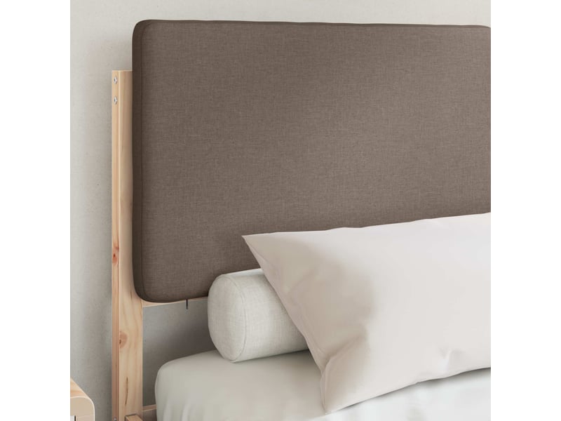 Lit double- lit adulte - cadre de lit avec tête de lit rembourrée taupe 140 x 190 cm - Conforama B