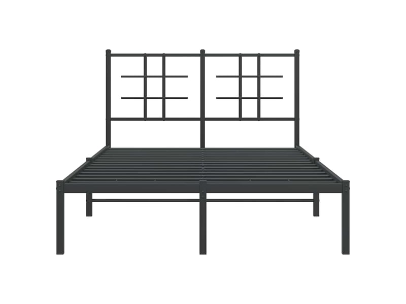  Lit double- lit adulte -  cadre de lit métal sans matelas avec tête de lit noir 120x200cm  - Conforama D