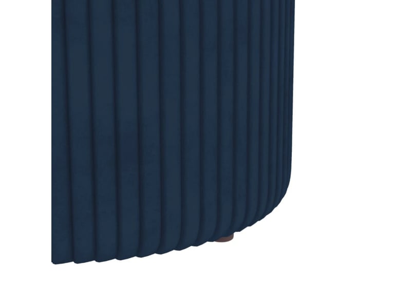 Pouf repose-pieds - tabouretrepose-pieds avec rangement, velours tricoté, 36 x 36 x 44 cm, avec repose-pieds, bleu - Conforama W
