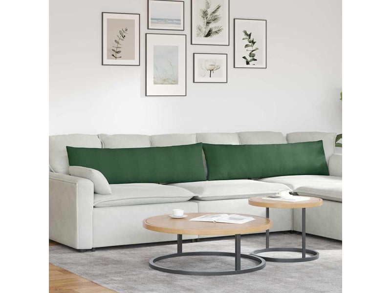  Lot de 2 coussins de canapé, coussins décoratifs vert foncé 145 x 40 cm cf59179  - Conforama B