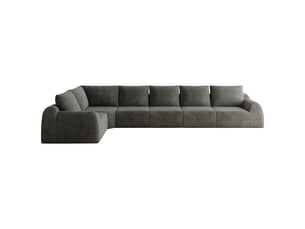 Canapé d'angle 6 places en chenille gris foncé 401 cm sans montage