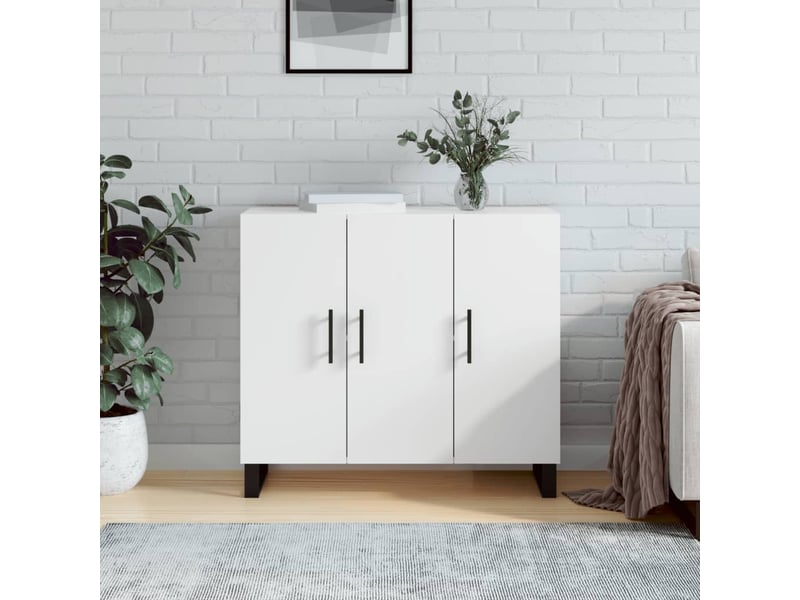  Buffet - bahut - meuble de rangement blanc 90x34x80 cm bois d'ingénierie  - Conforama B