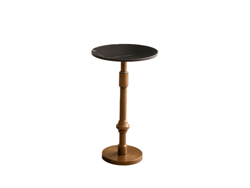  Table d'appoint plateau ovale réglable en hauteur 30x25x95 cm, pour salon, meuble de salon, pratique, en métal, noir  - Conforama A