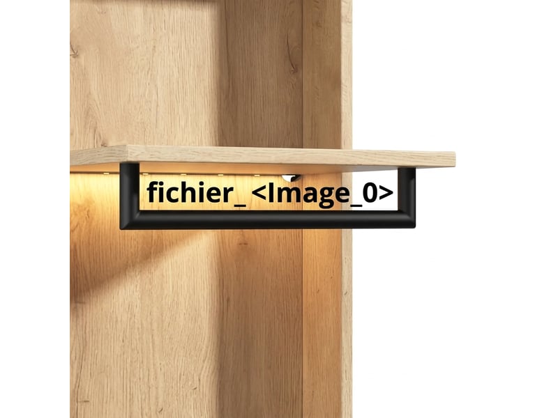 Armoire haute étroite 45x50x200 cm meuble de rangement avec tiroir et 2 portes chêne clair - Conforama B
